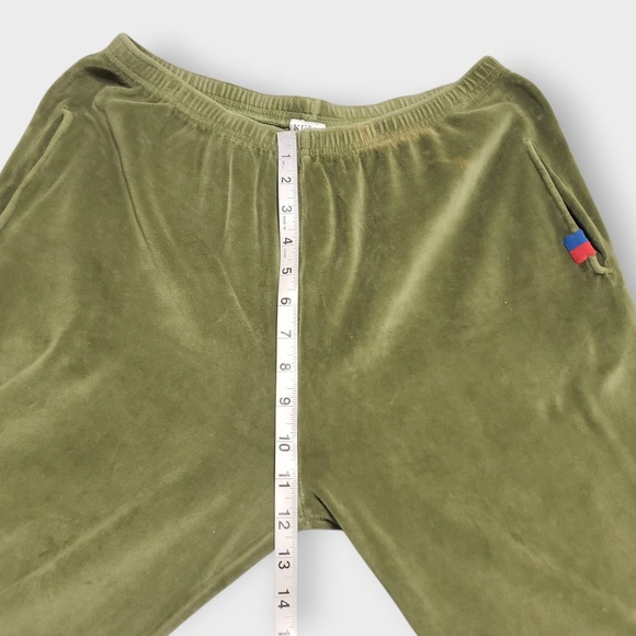 Kule Womens Velour Tracksuit Olive Green Full Zip Jacket and Joggers Set Size M - Picture 12 of 16